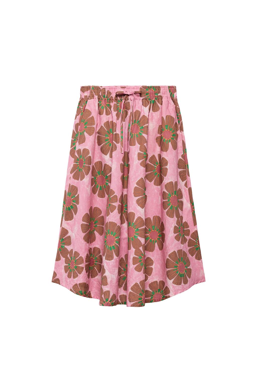 LIMITED EDITION FLORAL LINEN BLEND MIDI SKIRT - image 4