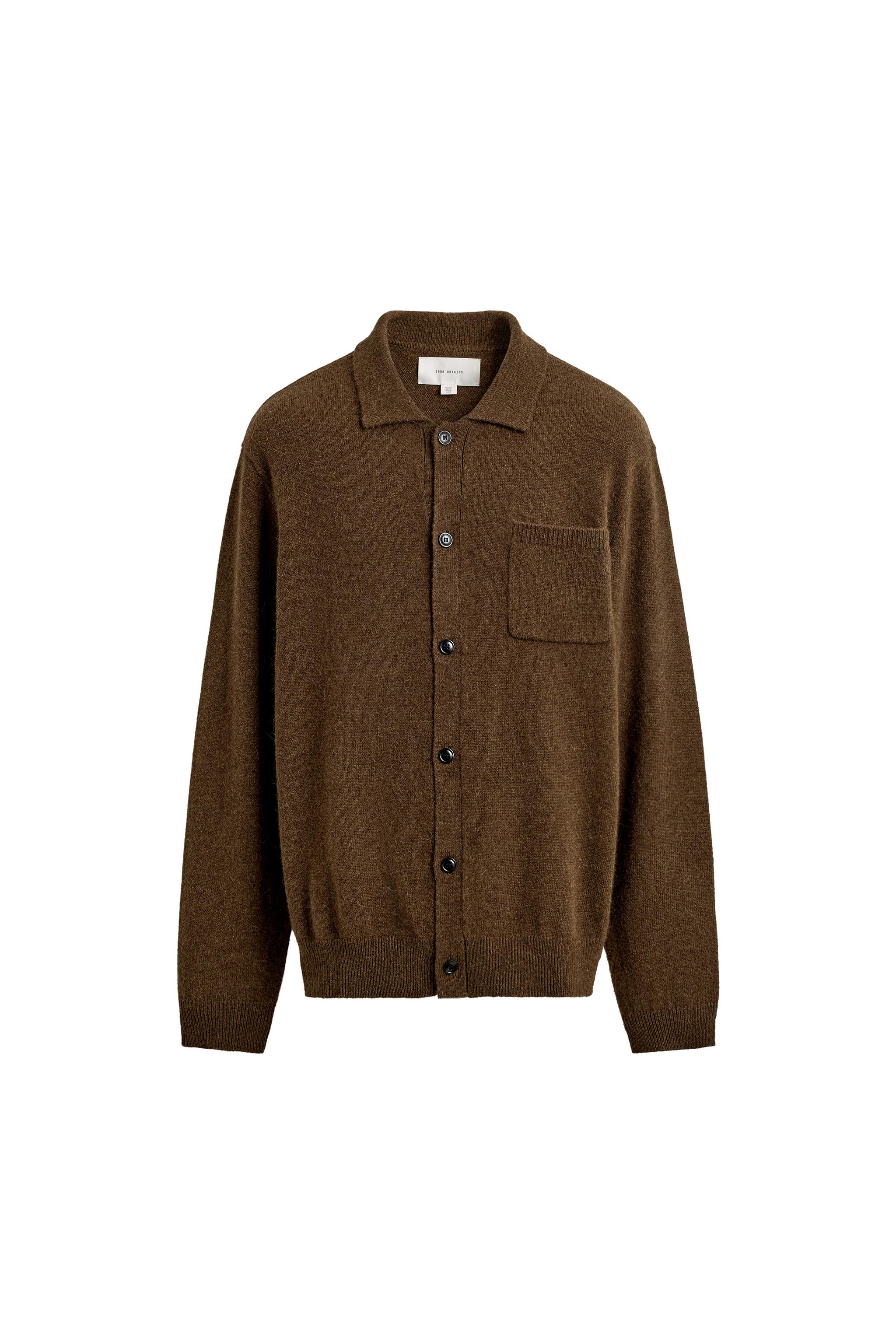 WOOL - ALPACA KNIT OVERSHIRT ORIGINS - Brown | ZARA United States