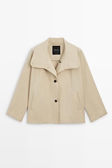 Zara 100% cotton cape jacket - Beige - Image 0