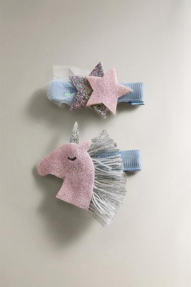 Zara CHILDREN'S PONY AND STARS CLIP (SET OF 2) - 多色 - 圖片 0