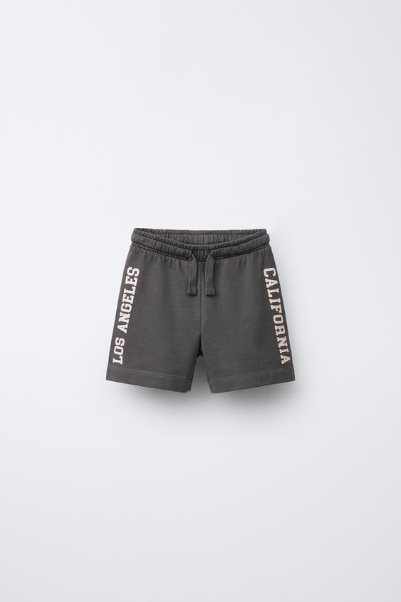 BERMUDA JOGGING INSCRIPTION - Gris anthracite de Zara - Image 0