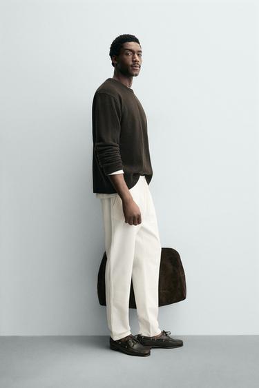 Zaras BEKVÄM JOGGINGBYXA MED RESÅRLINNING - Benvit