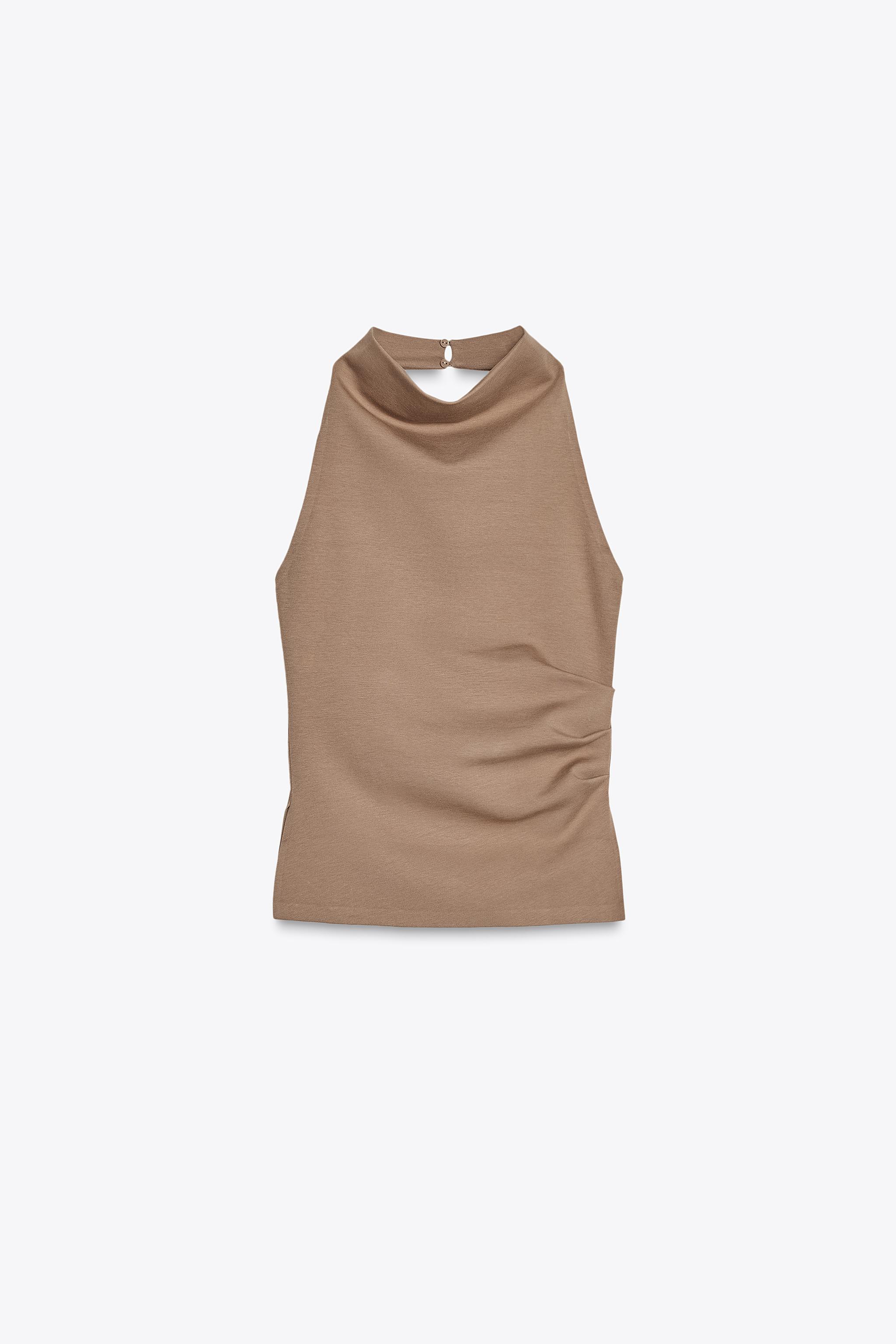 HALTER TOP - Beige-pink | ZARA United States