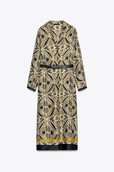 PRINTED DRESS WITH BELT - Multicoloured by Zara - Image 2