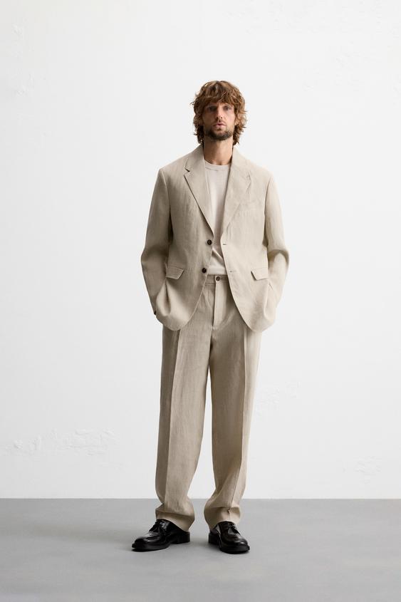 100 LINEN SUIT ZARA India