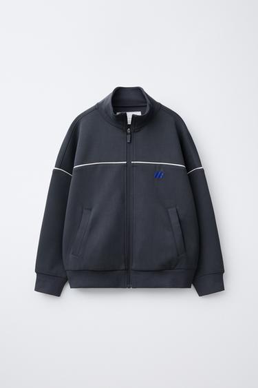 SWEATSHIRT WITH CONTRAST PIPING - Dark anthracite by Zara - Image 0
