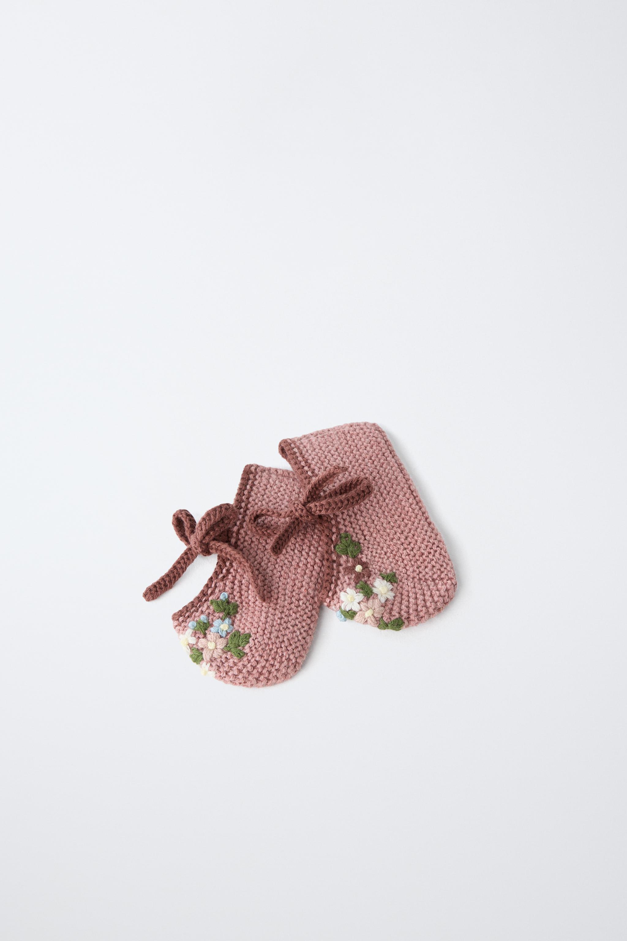 Детские ботинки Zara FLORAL KNIT BOOTIES — фото 8
