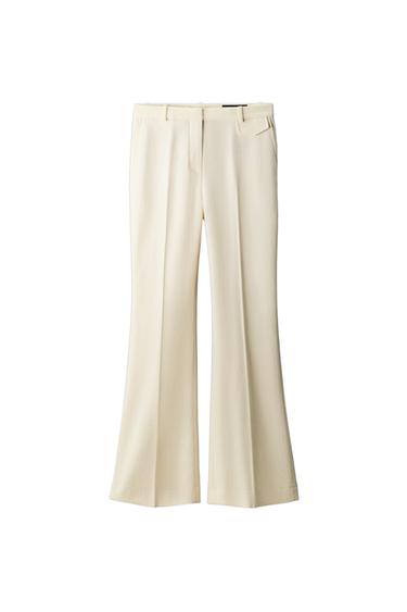 PANTALON ÉVASÉ TAILLE BASSE ZW COLLECTION - Écru de Zara