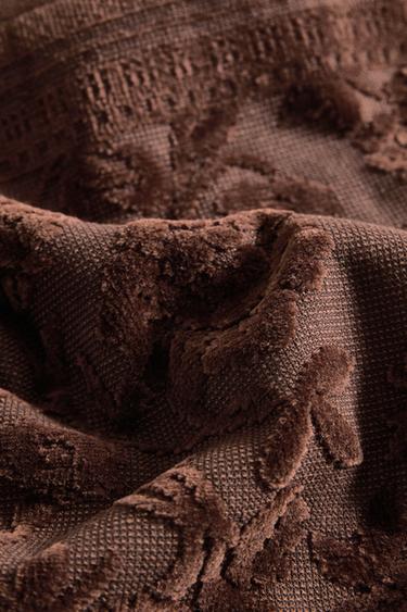 FLORAL JACQUARD FACE TOWEL (PACK OF 3) - Terracotta by Zara