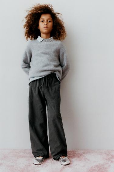 PANTALÓN CUADRO VICHY OLANCITOS - Gris antracita de Zara