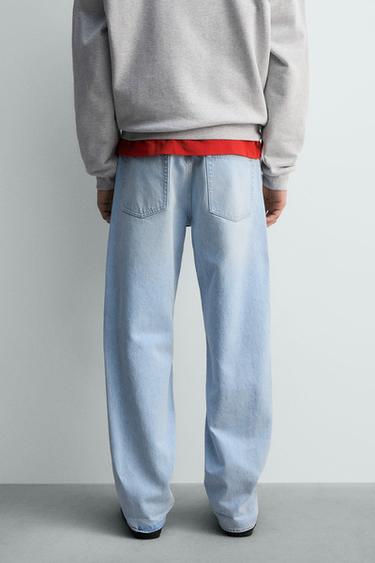 RIPPED STRAIGHT-LEG JEANS - Light blue by Zara - Image 2