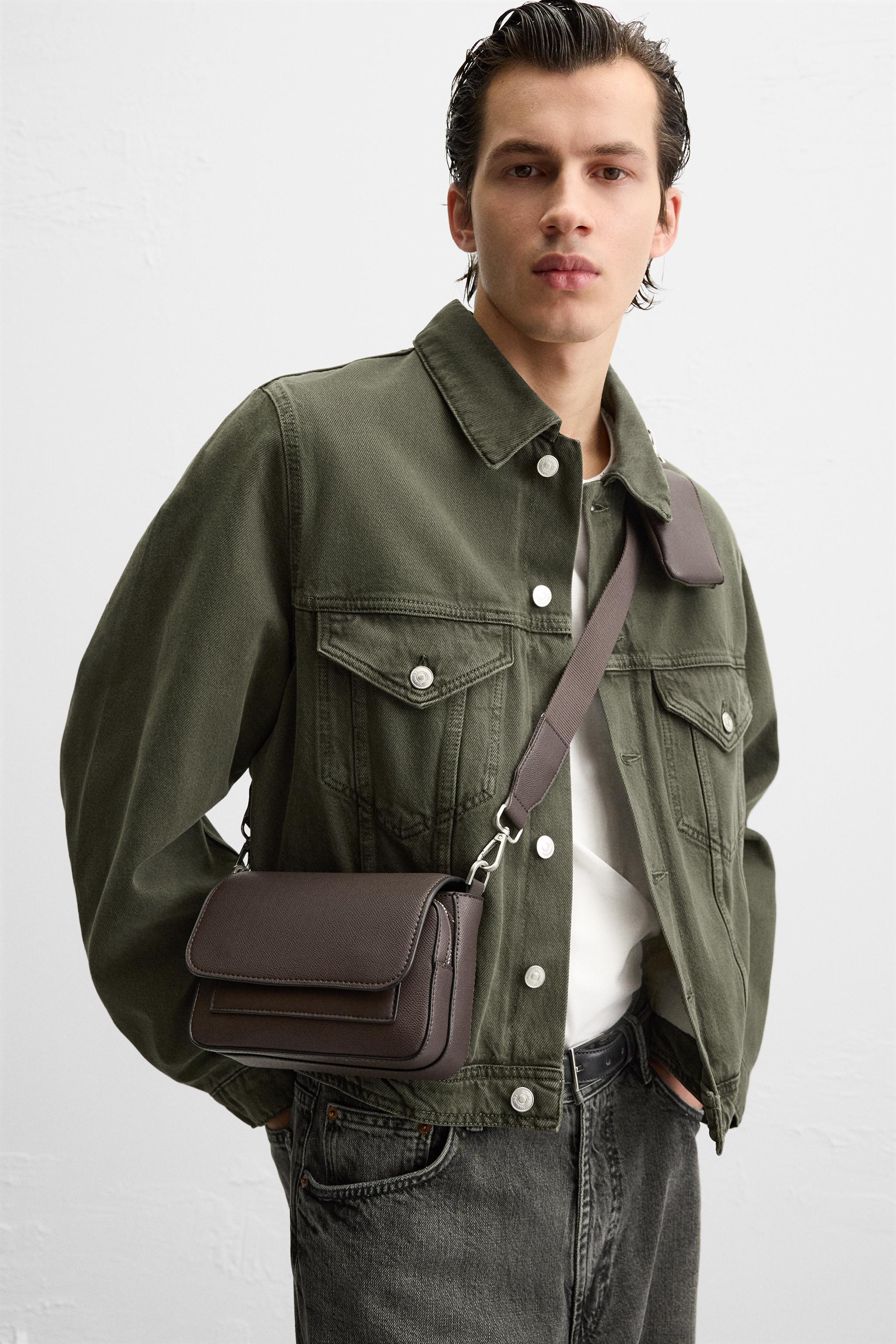 ZARA】テクスチャード加工 クロスボディバッグ (ZARA/ショルダー