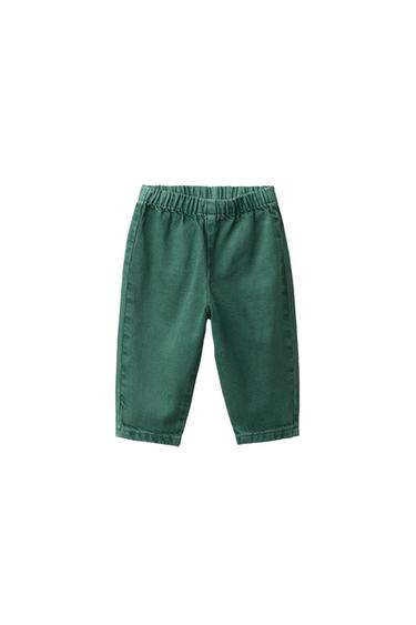 PANTALÓN SARGA BAGGY - Verde medio de Zara