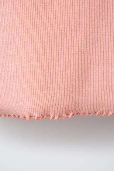 EMBROIDERED RIBBED TOP - Tangerine by Zara - Image 3