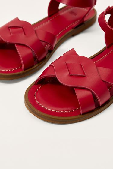 LEATHER LIMITED EDITION SANDALS - Red by Zara - Image 8