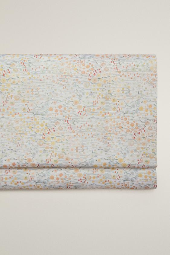 MINI FLORAL PRINT SATEEN FLAT SHEET - Oyster-white by Zara - Image 0
