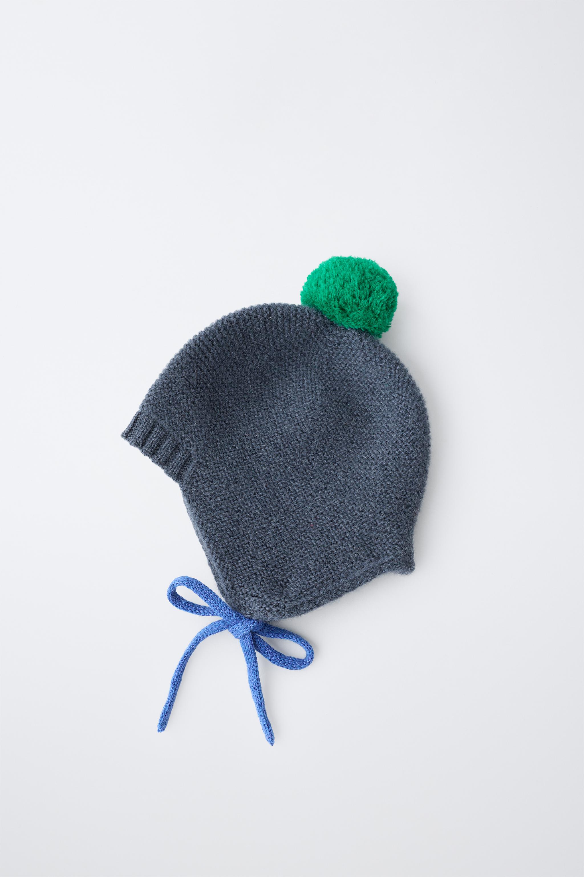 KNIT POM-POM BEANIE 100% WOOL