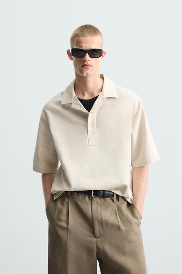 RELAXED FIT POLO SHIRT - Beige by Zara