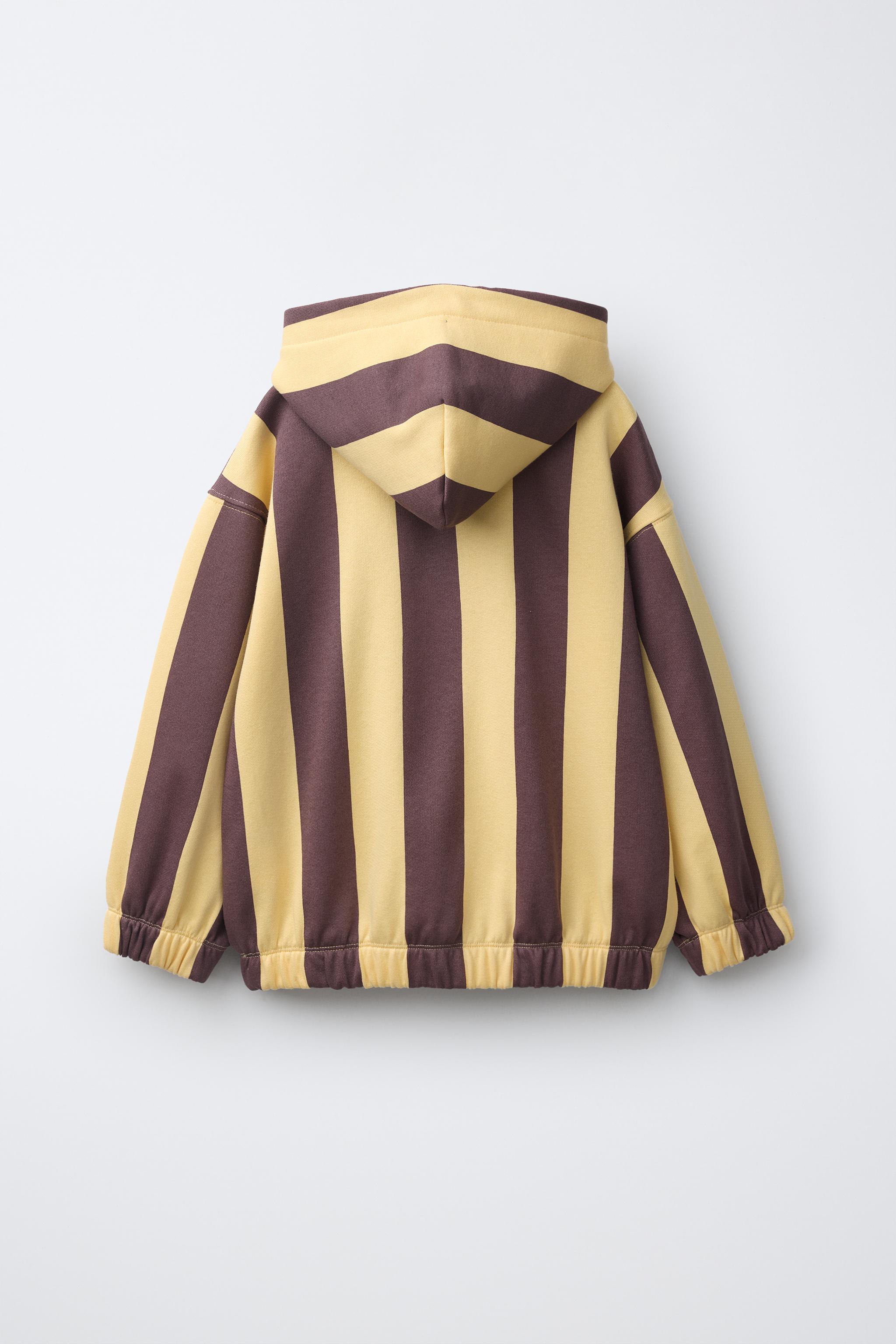 STRIPED PRINT HOODIE