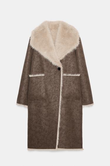 MANTEAU RÉVERSIBLE DOUBLE FACE EFFET FOURRURE - Vison de Zara - Image 5