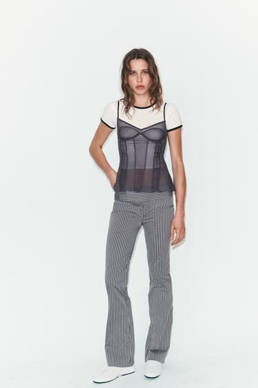 Zara NAHAST BLÜCHERI KINGAD - Valge - Pilt 0