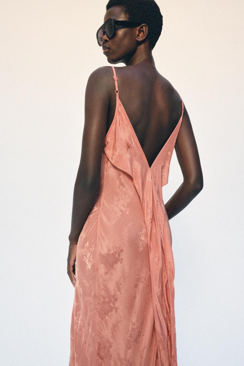 ZW COLLECTION LACE JACQUARD DRESS - Salmon | ZARA United States