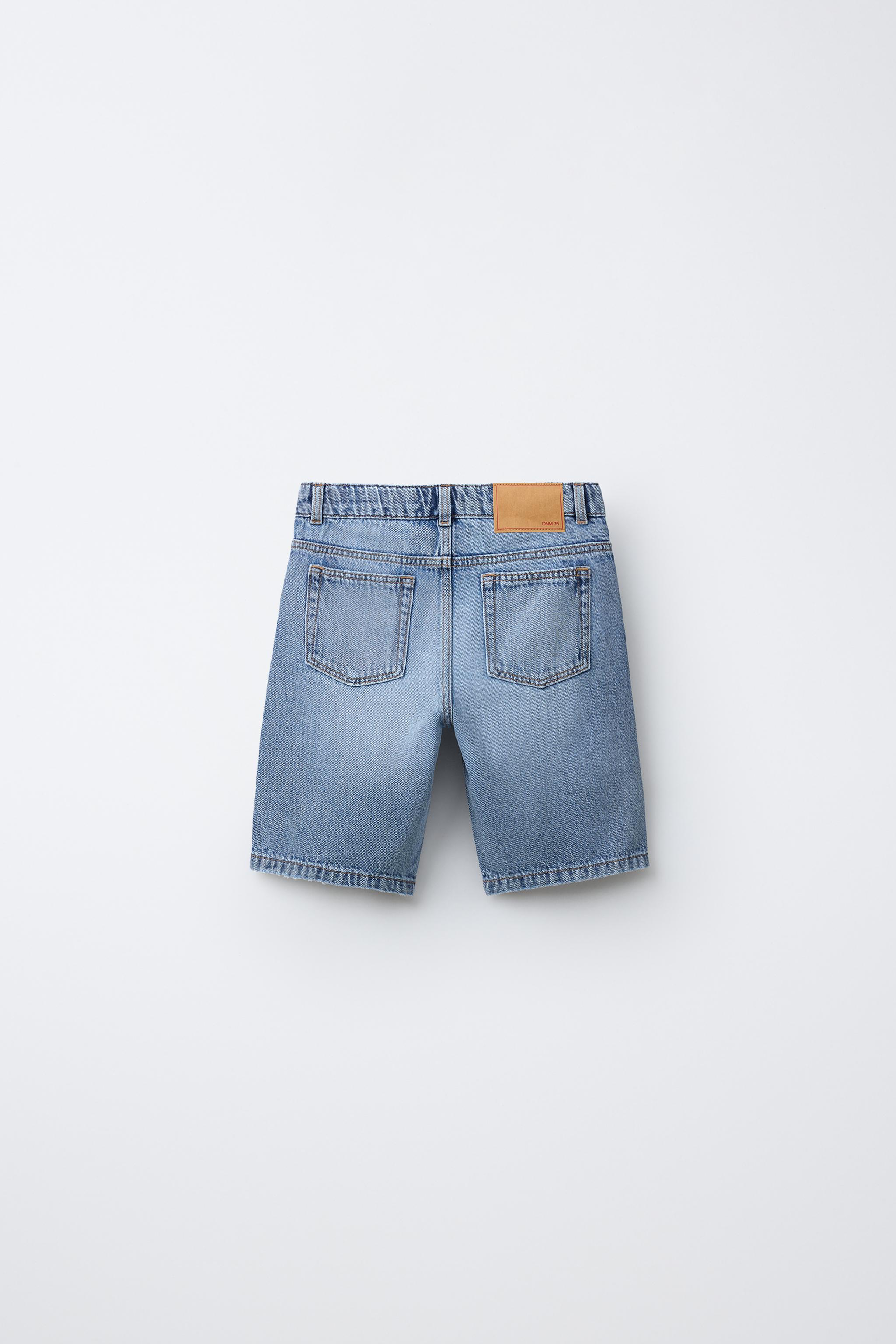 STRAIGHT DENIM SHORTS — Blue (alternate view)