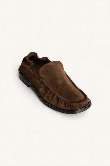 LEATHER LOAFERS - Brown by Zara - Image 4