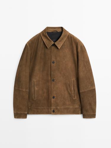 Zara Nappa leather jacket with buttons - Mink