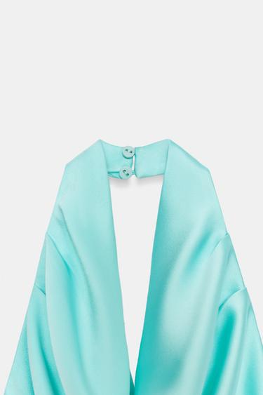 COMBINAISON SATINÉE HALTER - Turquoise de Zara - Image 7