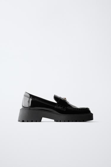 LOAFERS WITH METAL DETAIL - Black by Zara - Image 0