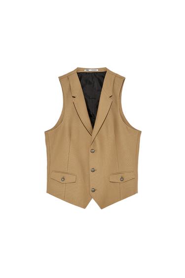 BUTTONED TEXTURED WAISTCOAT