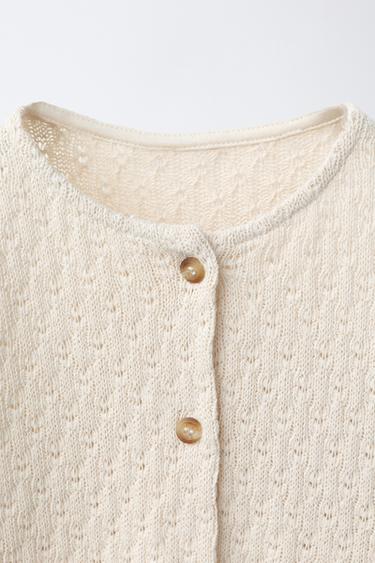 GILET EN MAILLE - Écru moyen de Zara