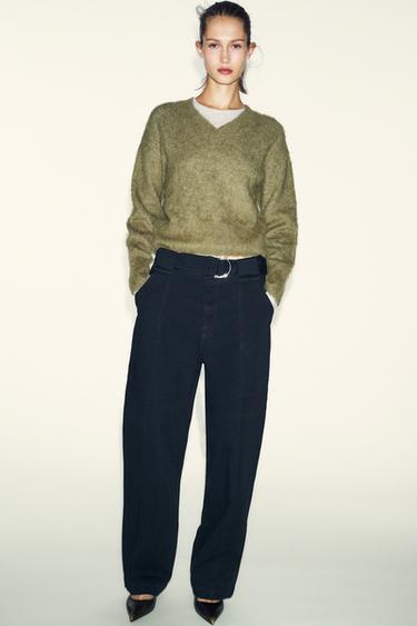 JERSEY PUNTO EFECTO CEPILLADO - Khaki de Zara