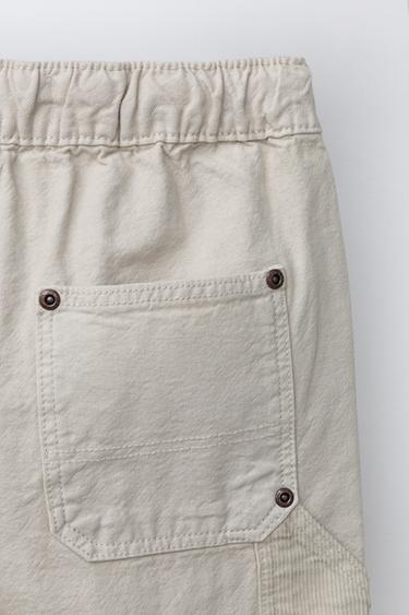 SHORT CARPENTER LOGO BRODÉ - Écru de Zara - Image 3