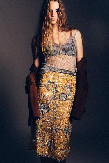RED METALLIC THREAD TOP - Silver by Zara - Image 0