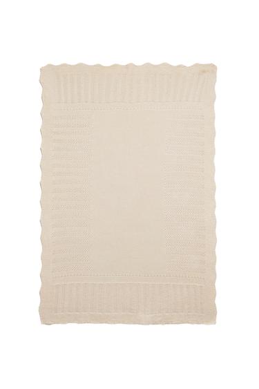 PĂTURĂ BEBELUȘ BUMBAC PERFORAT - Ecru de la Zara