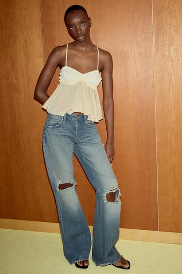 TOP STYLE LINGERIE EN DENTELLE - Écru de Zara