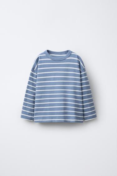 LOT DE DEUX T-SHIRTS UNIS ET À RAYURES - Marron de Zara - Image 1