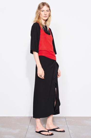 FINE KNIT SLEEVELESS TOP - Red by Zara