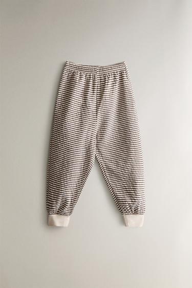 KIDS' STRIPED PYJAMA SET - Chocolate brown by Zara - Image 3