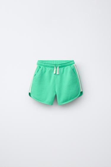 COLOUR BLOCK BERMUDA SHORTS - Green by Zara - Image 0