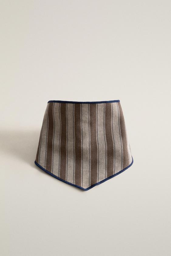 STRIPED PET BANDANA - بني الخاص بـ Zara - صورة 0