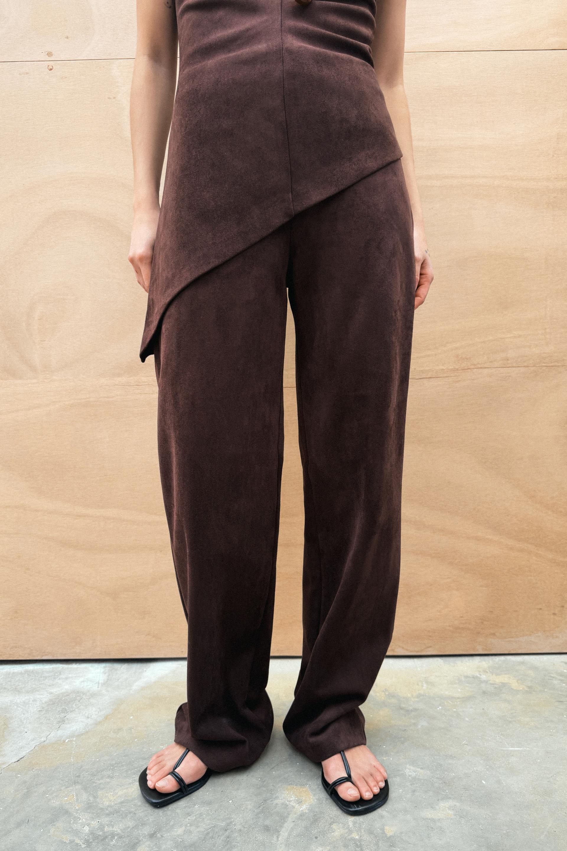 Pantalon effet daim