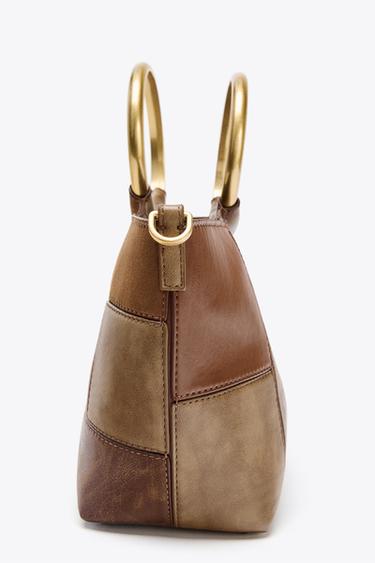 PATCHWORK MINI BUCKET BAG WITH RIGID HANDLES - Multicoloured by Zara - Image 4
