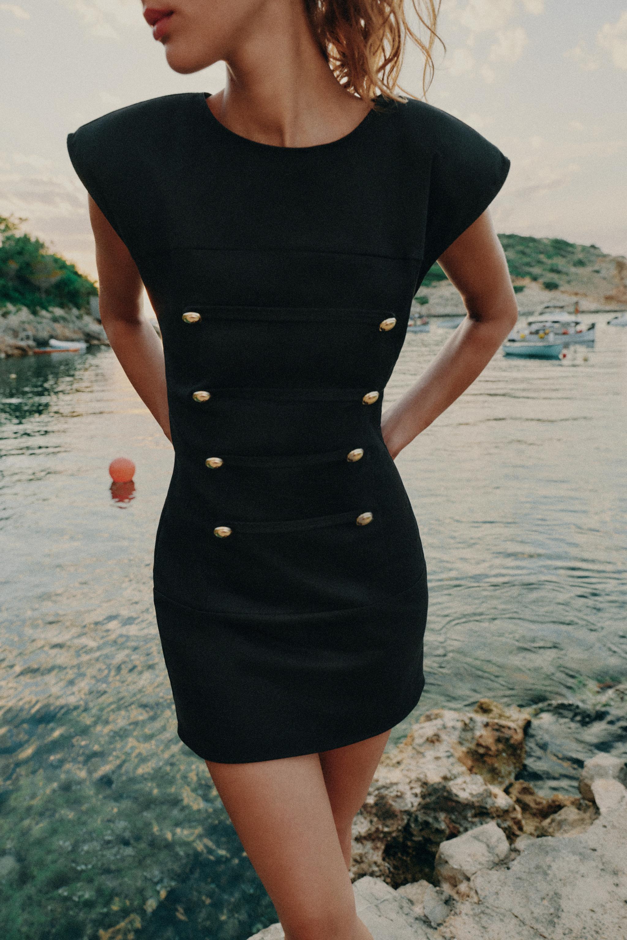 Женские платья Zara SHORT FROG FASTENING DRESS — фото 2