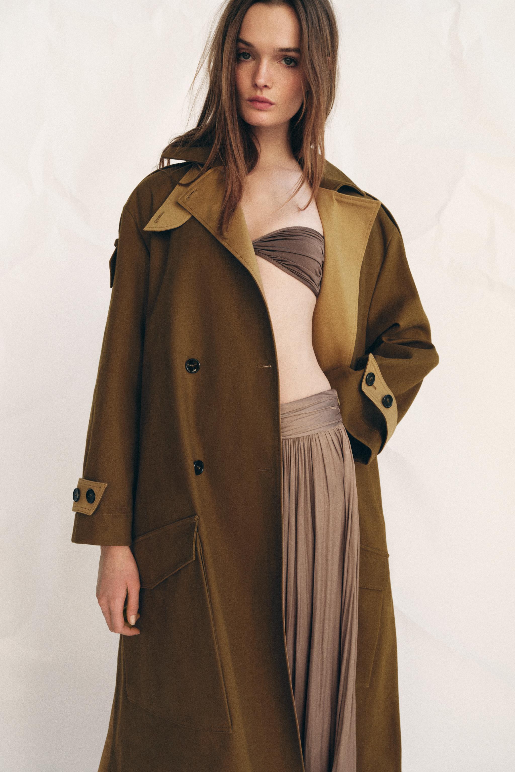 ZW COLLECTION COMBINED LONG TRENCH COAT