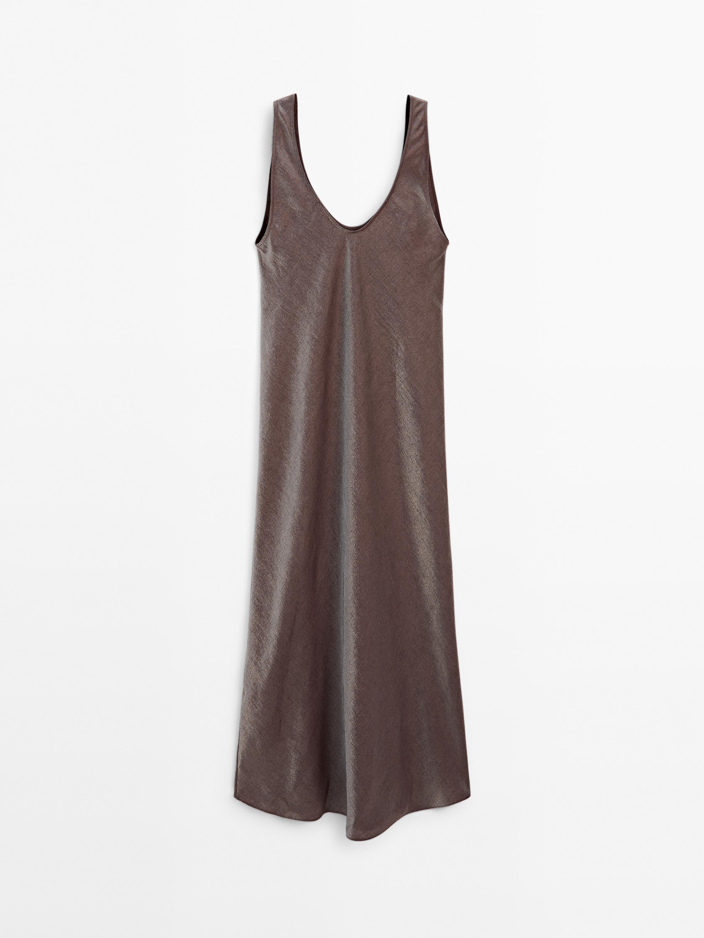 Robe midi en lin mélangé