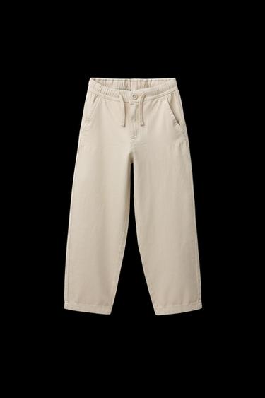 COMFORT TEXTURED TROUSERS - Sand by Zara