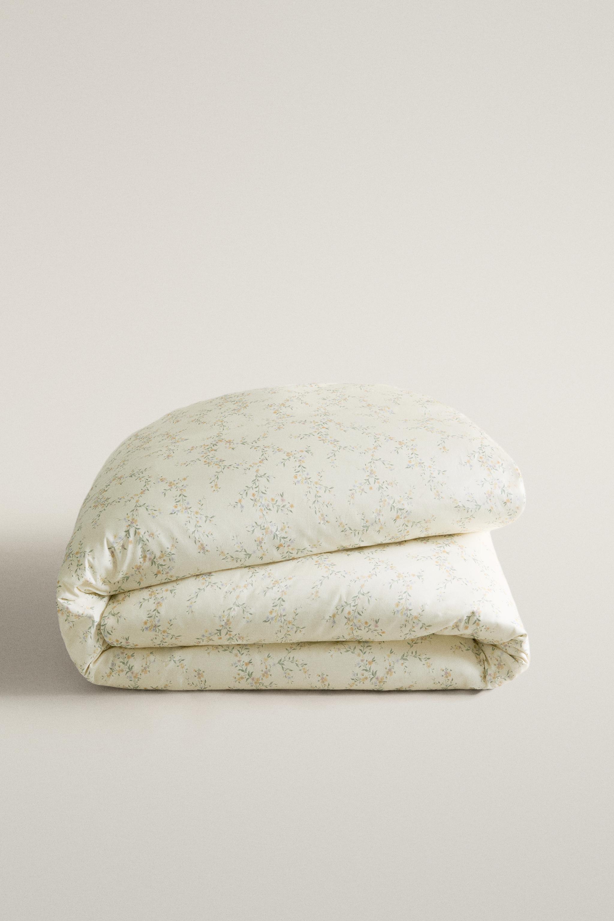 HOUSSE DE COUETTE SATIN MOTIF FLORAL